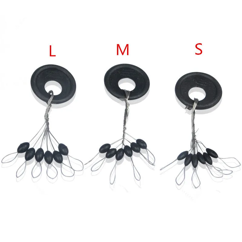 120Pcs/20set/Lot Highly Commend S M L Black Rubber Oval Stopper Fishing Bobber Float