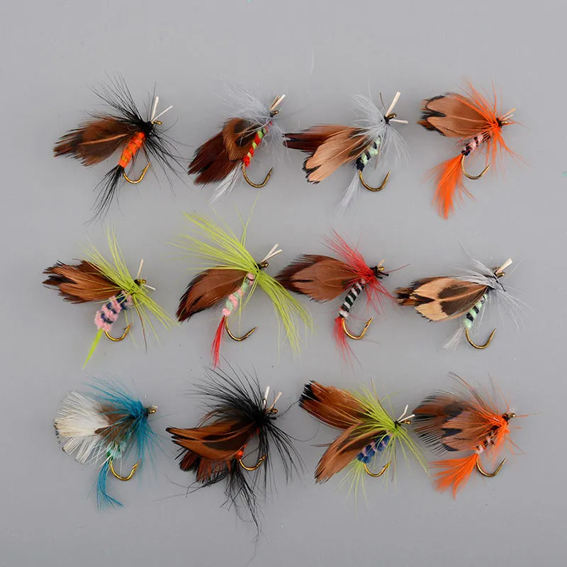 12Pcs/Set Insects Flies Fly Fishing Lures Bait High Carbon Steel Hook Fish Tackle With Super Sharpened Crank Hook Perfect Decoy