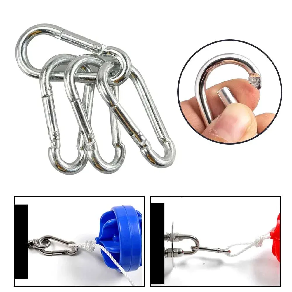 20Pcs Mini Alloy Spring Carabiner Snap Hook Carabiner Clip Keychain EDC Survival Outdoor Camping Tools Silver Size 40*20*3.6mm