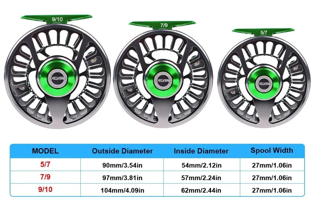 3 1BB Fly Fishing Wheel 5/7-7/9-9/10 WT Fly Fishing Reel Aluminum Fly Reel CNC Machine Left&Right Handle Casting New