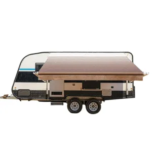 Aleko Motorized Retractable RV Awning - 8 x 8 Feet - Brown Fade