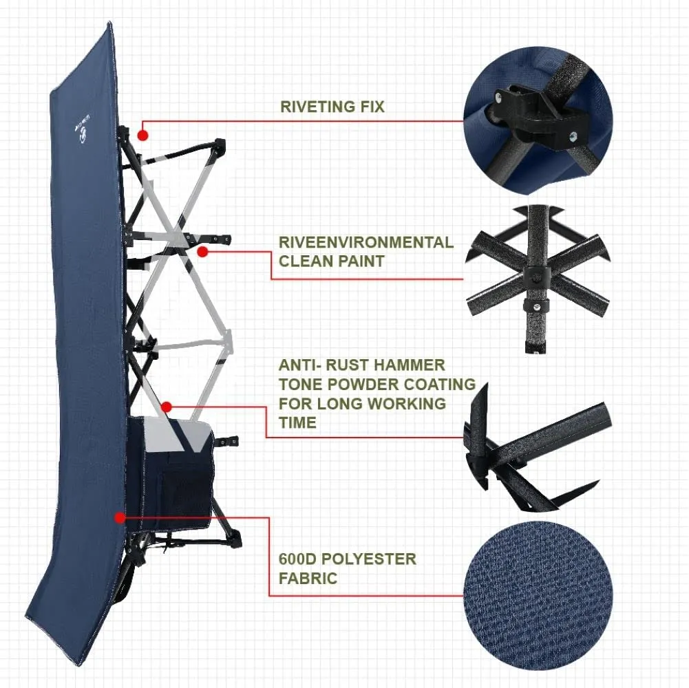 ALPHA CAMP Oversized Camping Cot Supports 600 lbs Sleeping Bed Folding Steel Frame Portable with Carry Bag