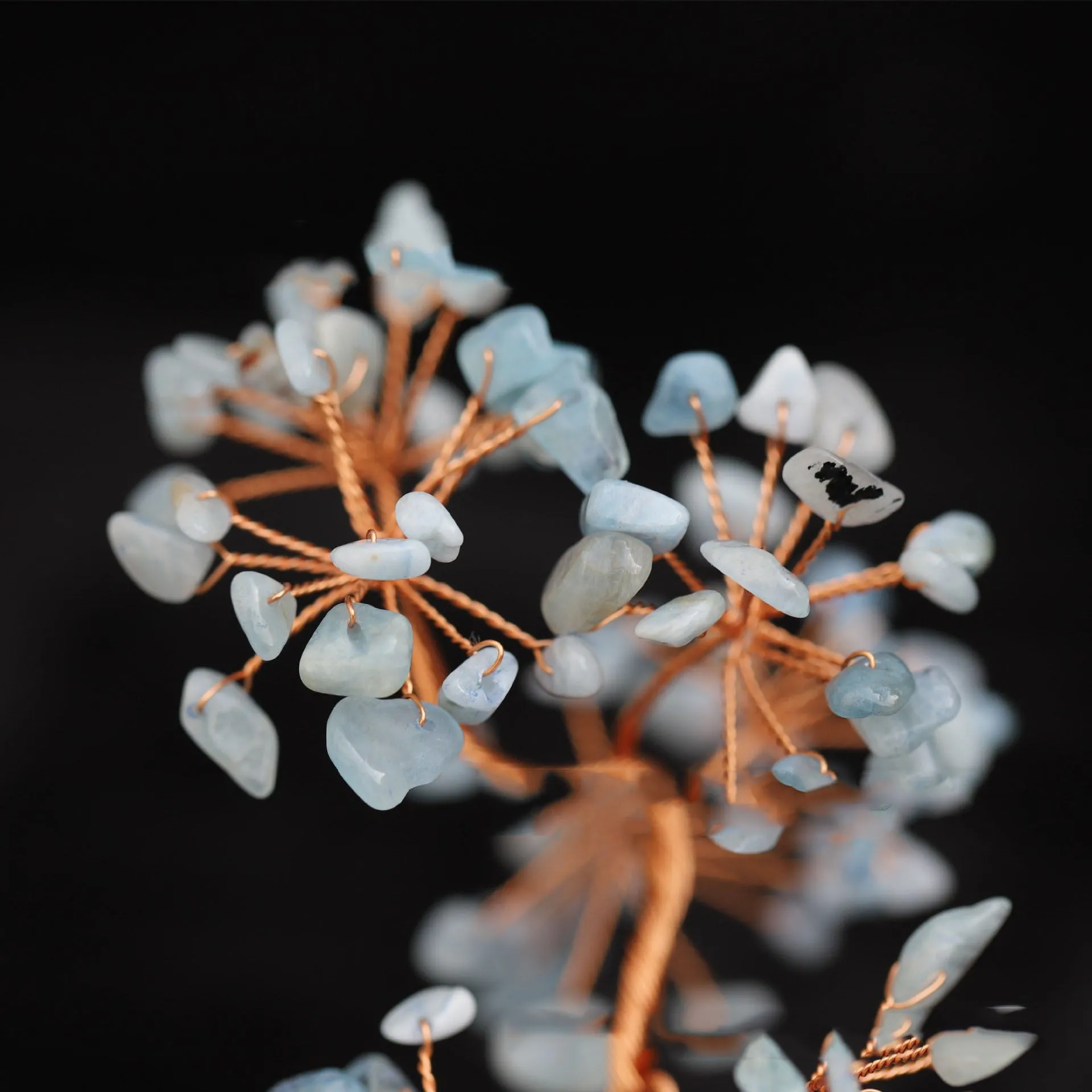 Aquamarine Crystal Fortune Tree Ornament