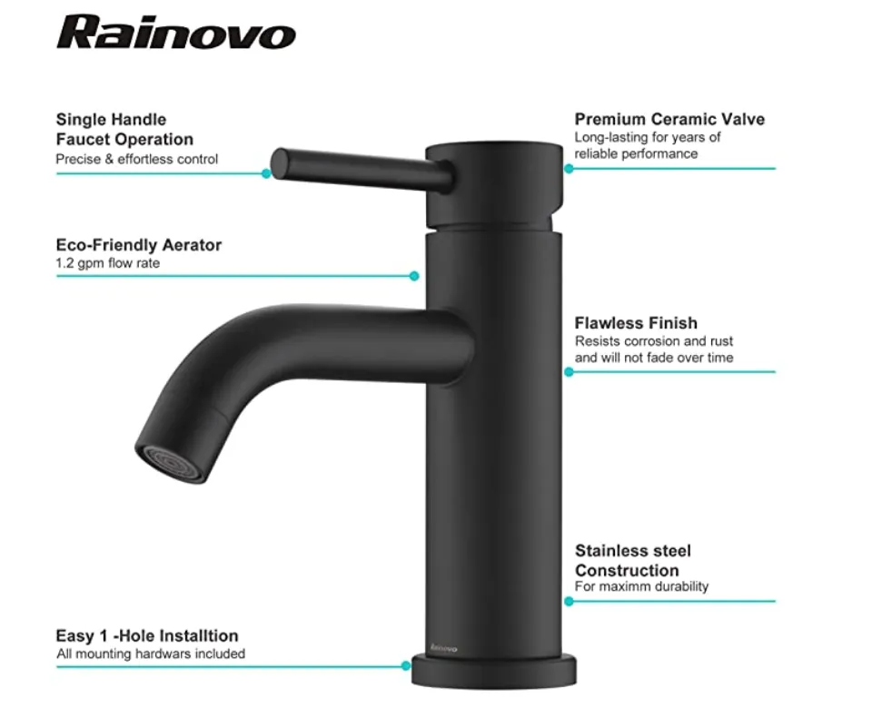 Bathroom Faucet Matte Black