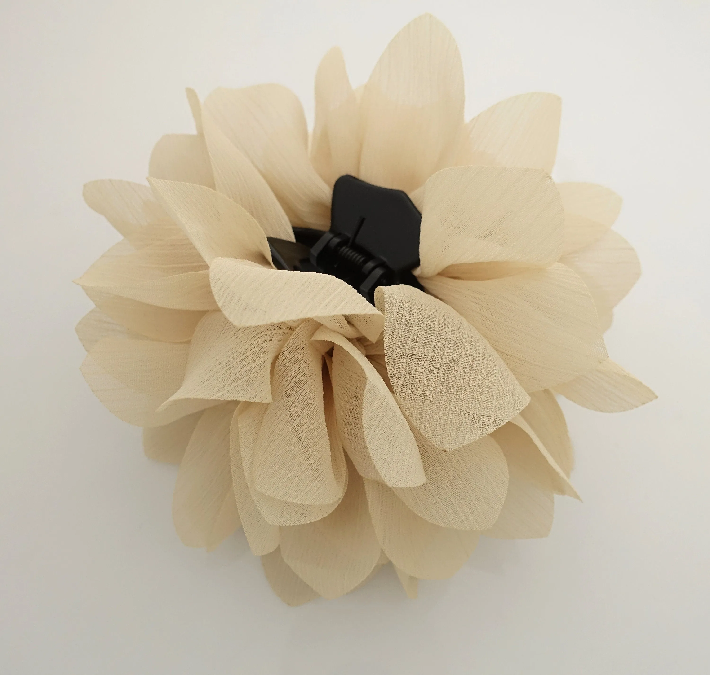 big elliptic petal chiffon flower hair claw women hair clip accessory