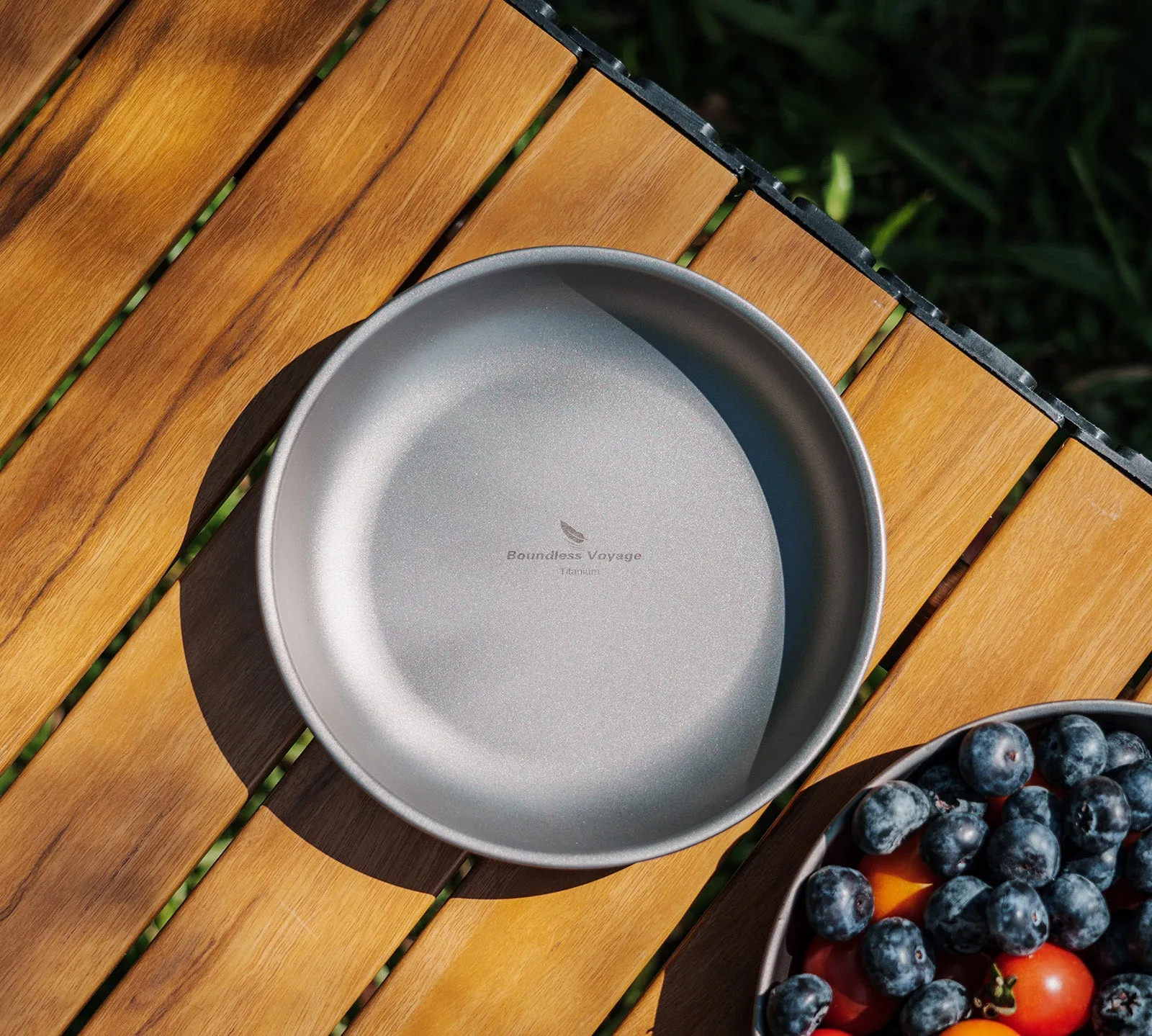 Boundless Voyage Titanium Plate  Dishes Saucer Outdoor Camping Home Food Tray Round Dinnerware Hiking Backpacking Travel Portable Durable Tableware