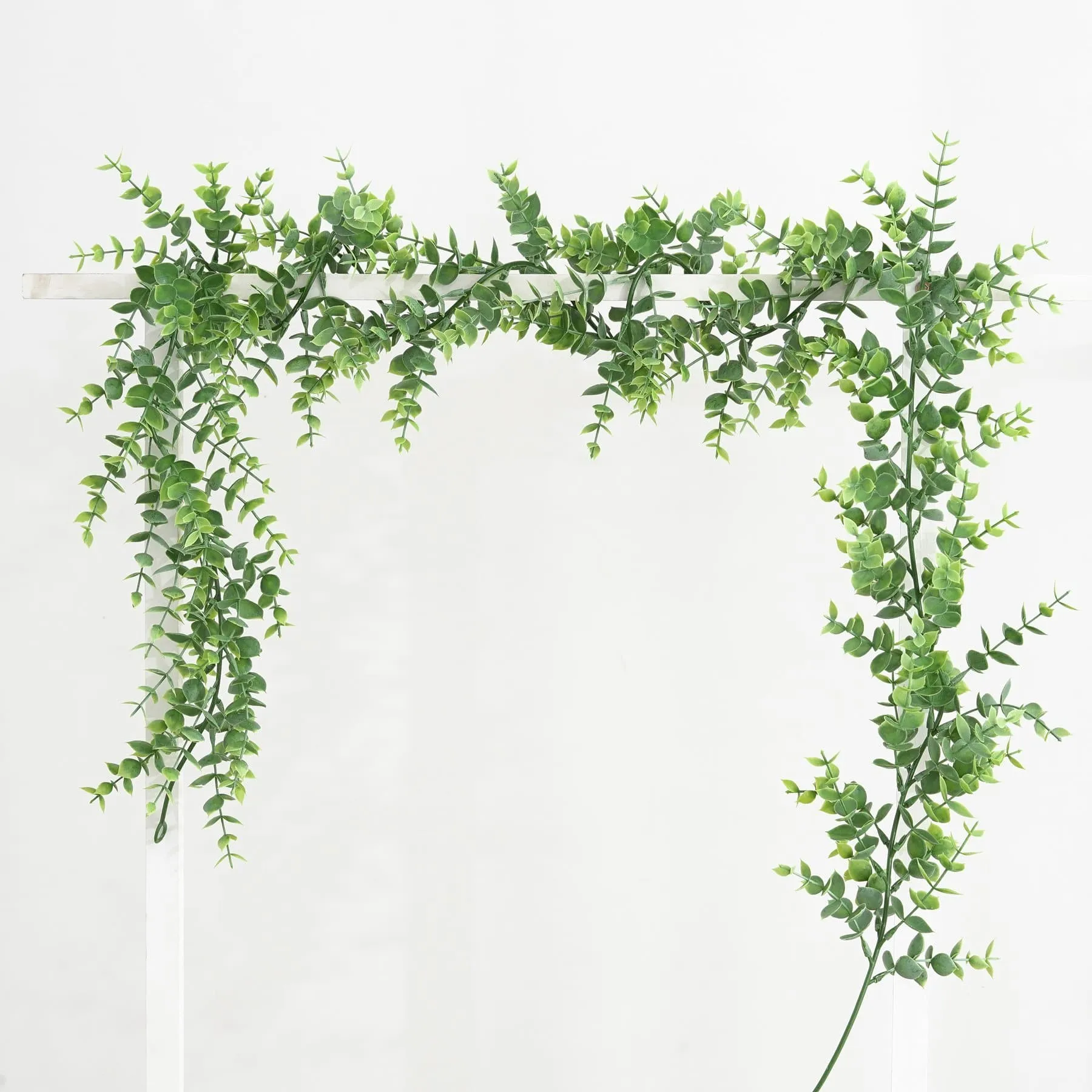 Bulk 66" Eucalyptus Rattan Boxwood Hanging Plants Garland Greenery UV Protected Wholesale