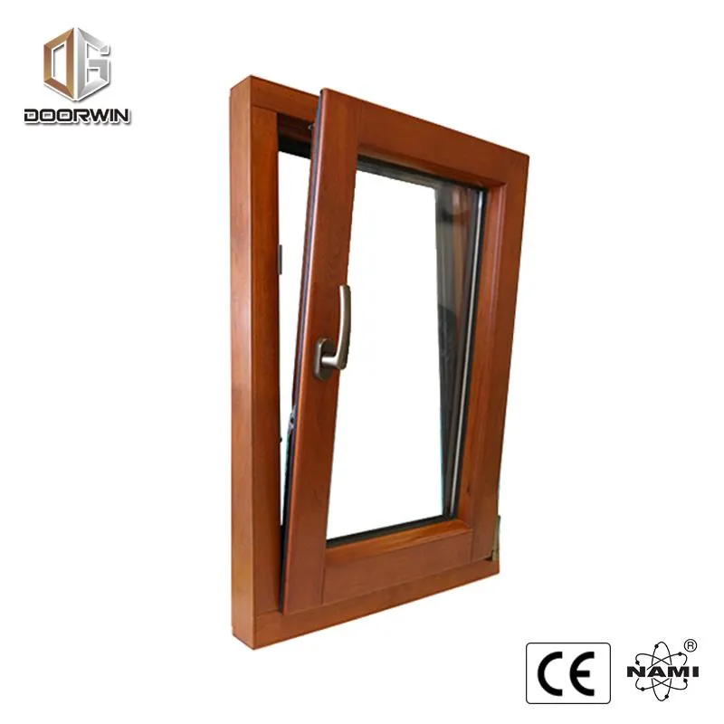 DOORWIN 2021OAK WOOD CLAD THERMAL BREAK ALUMINUM  TILT TURN WINDOW