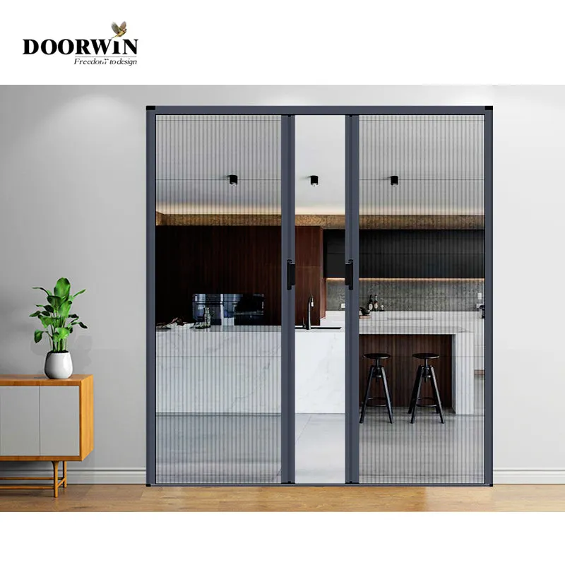 Doorwin 2021short lead time and China factory standard aluminum bi-foliding sliding casement screen window door