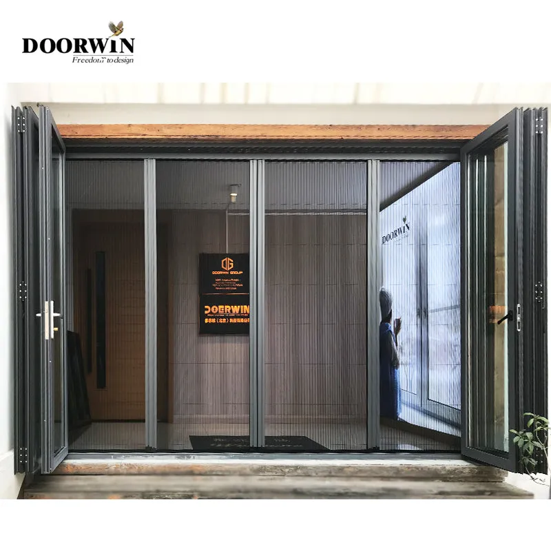 Doorwin 2021short lead time and China factory standard aluminum bi-foliding sliding casement screen window door