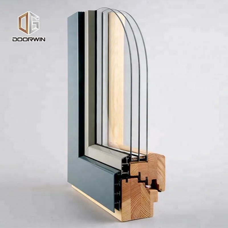 DOORWIN 2021wood aluminum double casement window hurricane resistance impact and door