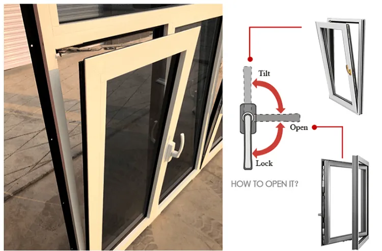 Doorwin big tilt and turn thermal-break aluminum windows