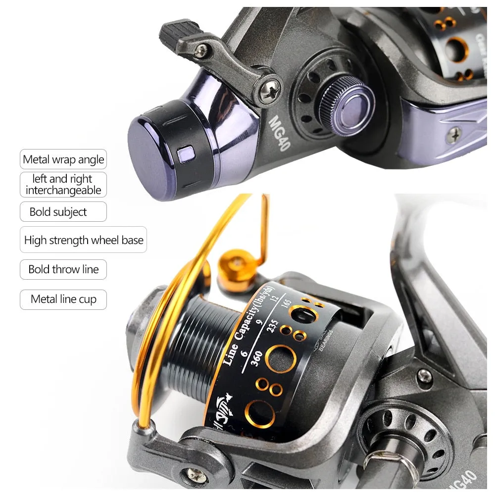 Double Brake Design Fishing Reel Super Strong Carp Fishing Feeder Spinning Reel Spinning wheel type fishing wheel MG