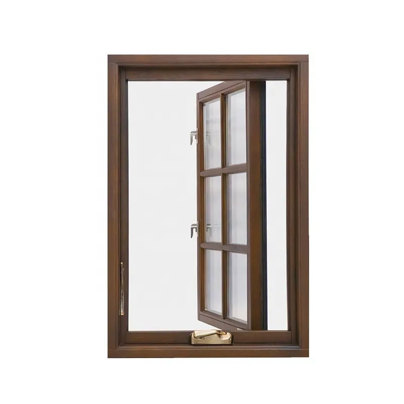 Double glazed timber window aluminium wood composite door and windows frame