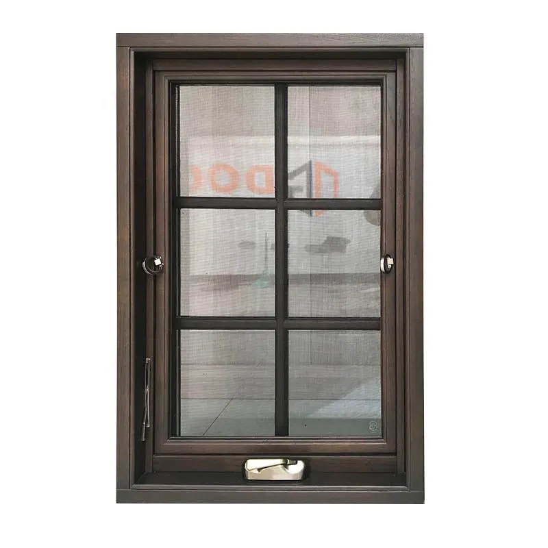 Double glazed timber window aluminium wood composite door and windows frame