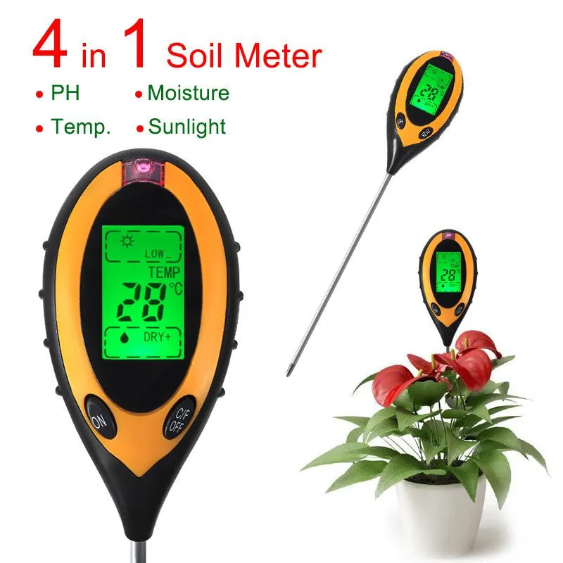 Eagletech Digital Soil Tester 4 in 1 Moisture PH Light Temperature Meter for Plantito Plantita Plant Lovers Indoor Outdoor Gardening