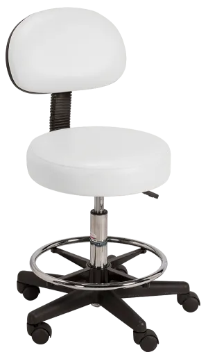 Equipro Round Air-Lift Stool with Adjustable Backrest