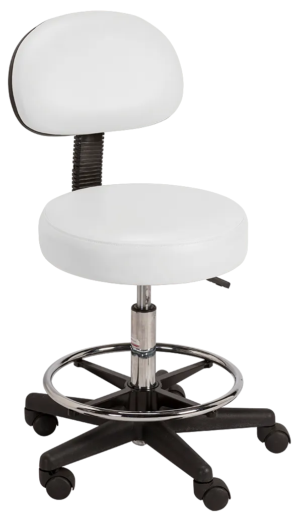 Equipro Round Air-Lift Stool with Adjustable Backrest