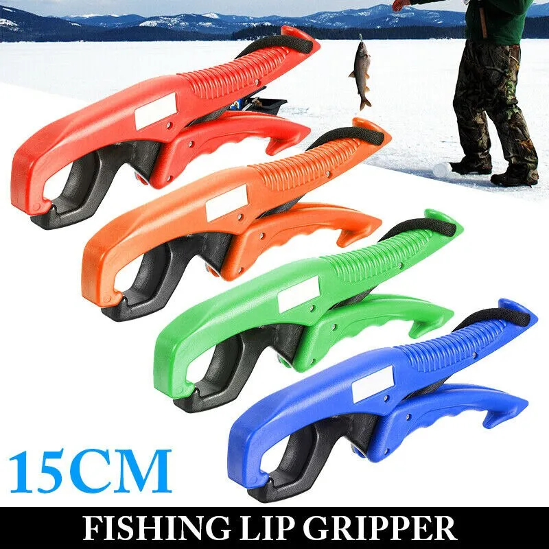 Fishing Lip Grip Gripper Holder Floating Pliers Fish Clamp Grabber   Lanyard USA ABS Plastic Fish Lip Holder 6" / 9" Fishing