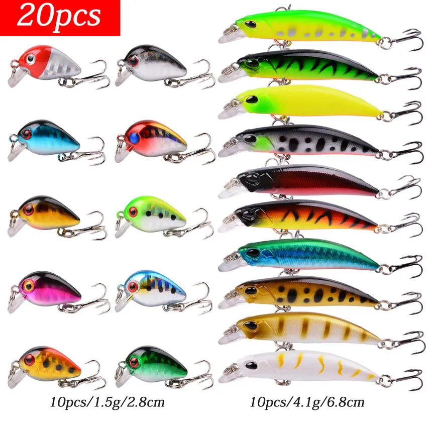 Fishing Lure Set Fishing Hard Bait Mini Minnow Floating Swing Crankbait Crazy Wobblers Artificial Bionic Crank Lures