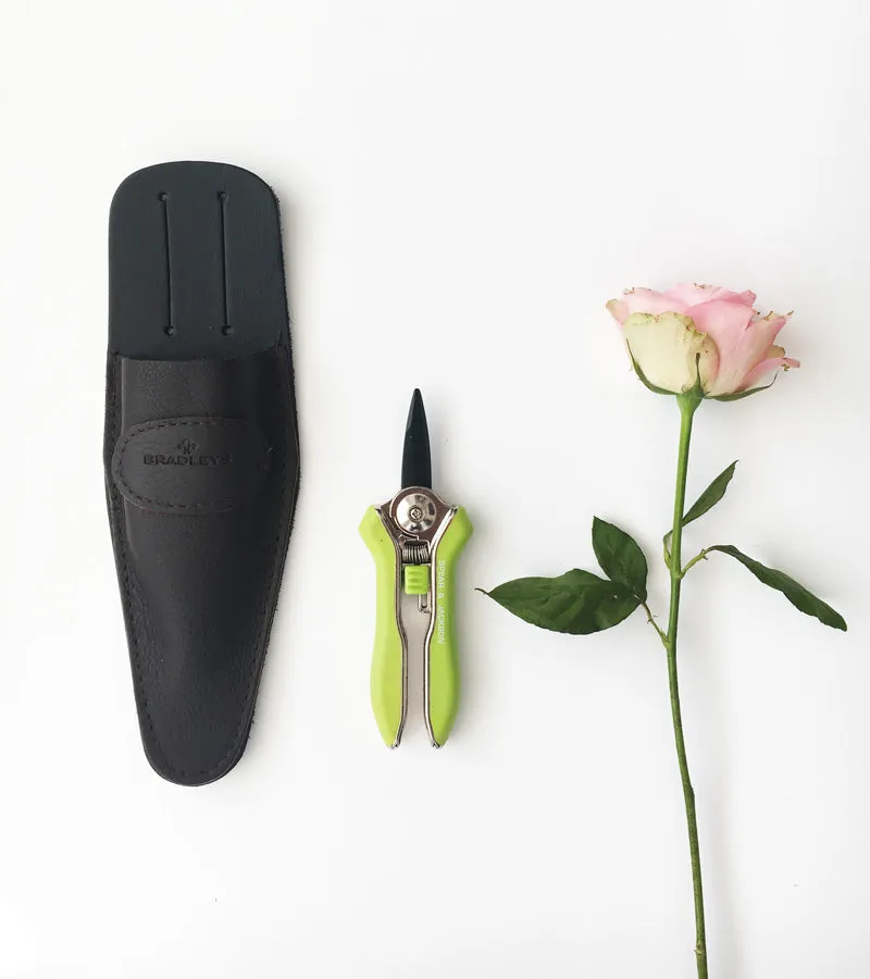 Flower Scissors with Leather Pouch