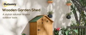 Garden Shed Vertical Utility 3 Shelves Shed Wood Outdoor Garden Tool Storage Unit Storage Cabinet