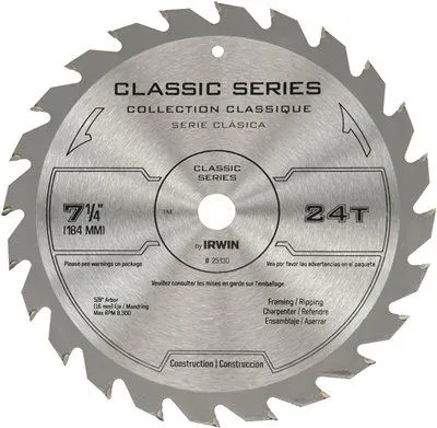 Irwin Classic Series Circular Saw Blade 7-1/4 In. X 24T