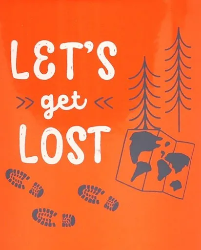 Let's Get Lost Enamel Mug - Orange