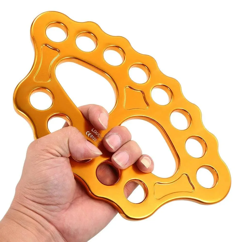 Lixida Outdoor 8/15 Holes Paw Rigging Plate 45KN Rescue Rock Climbing Mountaineering Equipment Multi Anchor Point Connector Gear