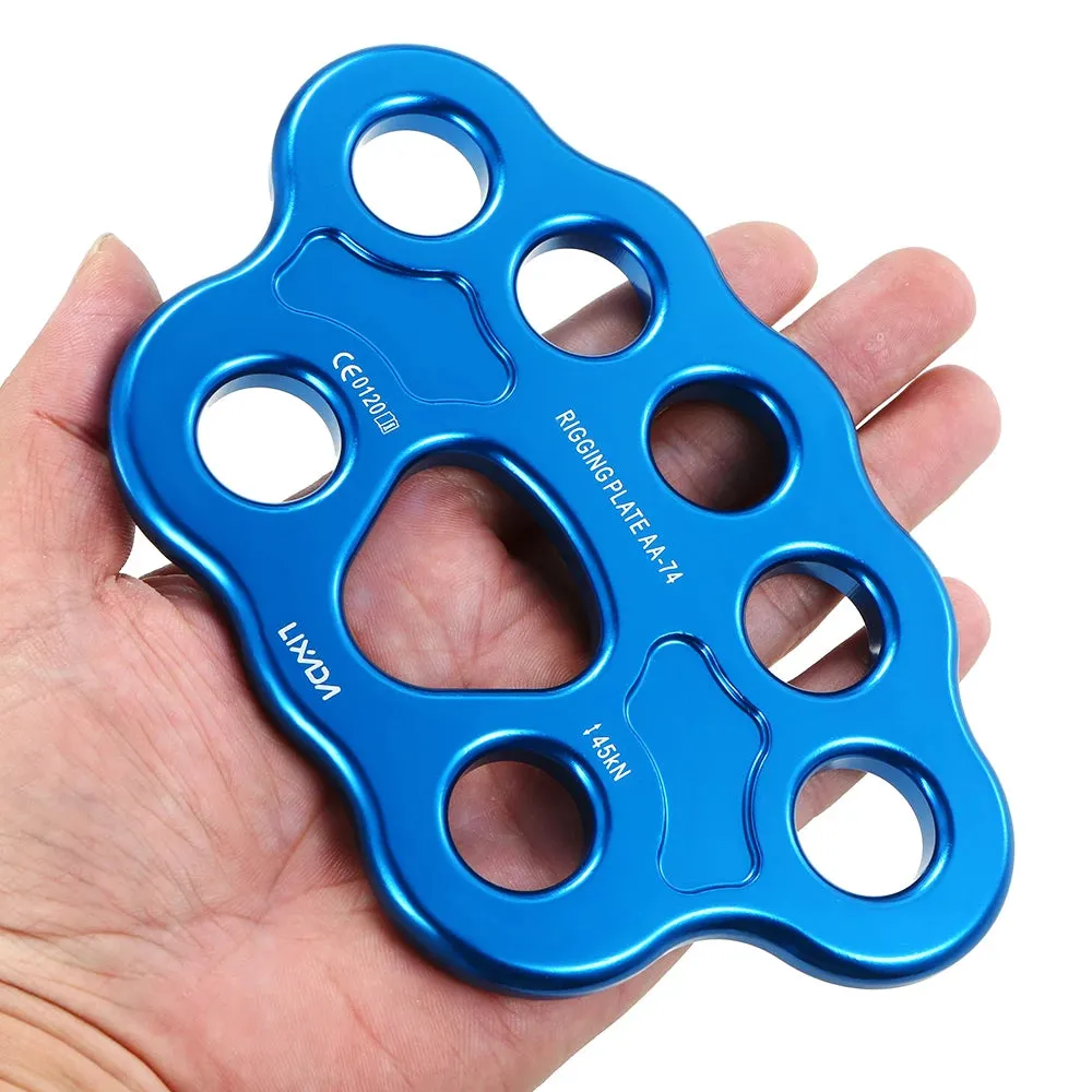 Lixida Outdoor 8/15 Holes Paw Rigging Plate 45KN Rescue Rock Climbing Mountaineering Equipment Multi Anchor Point Connector Gear