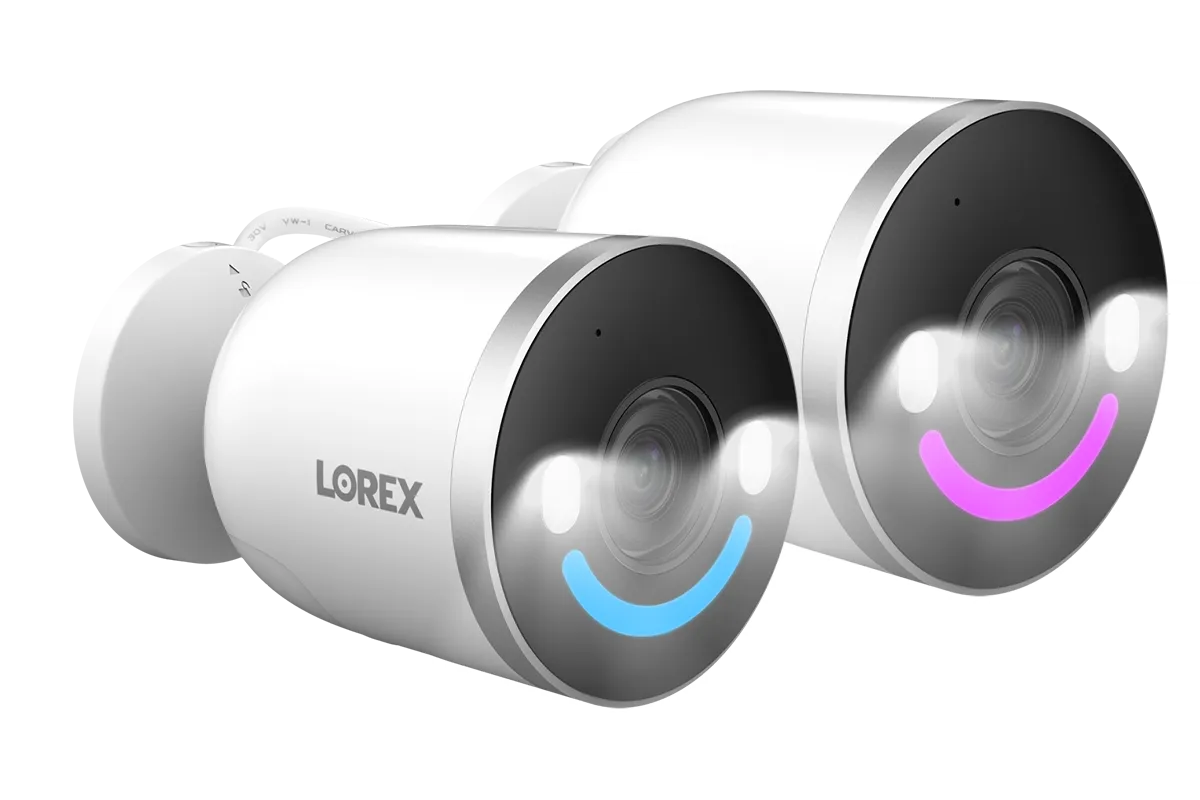 Lorex 4K Spotlight Indoor/Outdoor Wi-Fi 6 Security Camera with Smart Security Lighting (Two Pack) - Open Box (Cloud-Enabled)