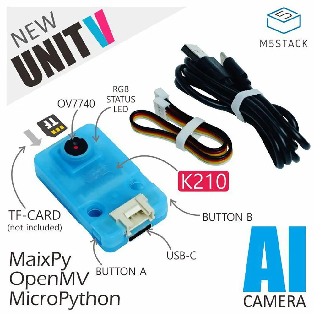 M5Stack UnitV K210 AI Camera for Edge Computing (OV7740)