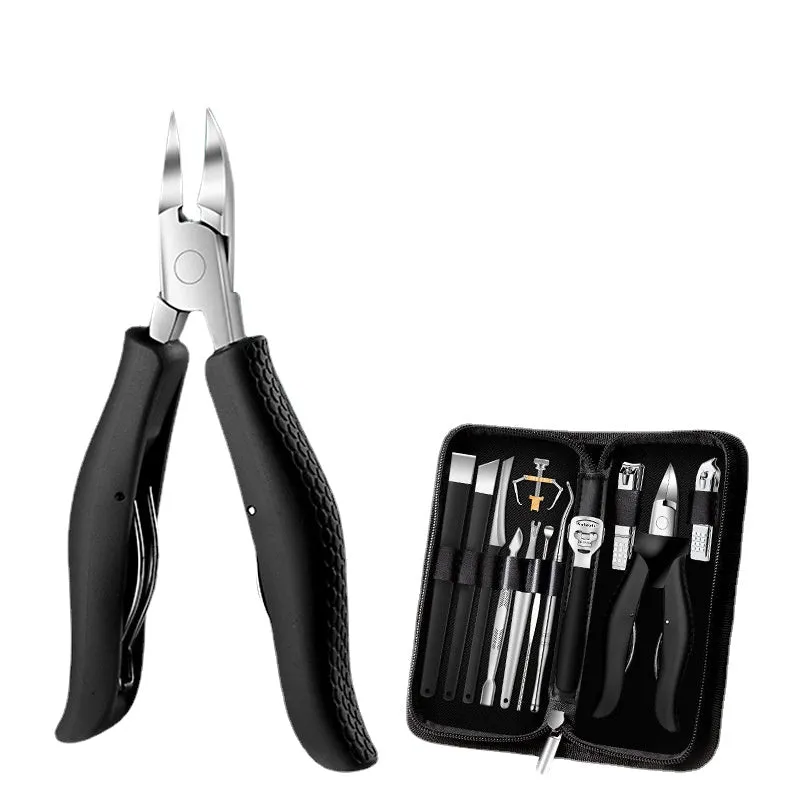 Nail Groove Pliers Nail Clippers Set Toe Nail Cuticle Nipper Pedicure Double Spring Ingrown Nail Bent Nose Plier