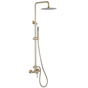 Outdoor Shower Kit with Stainless Steel 10 Inch High Pressure Shower Head and Handheld Spray JK0147