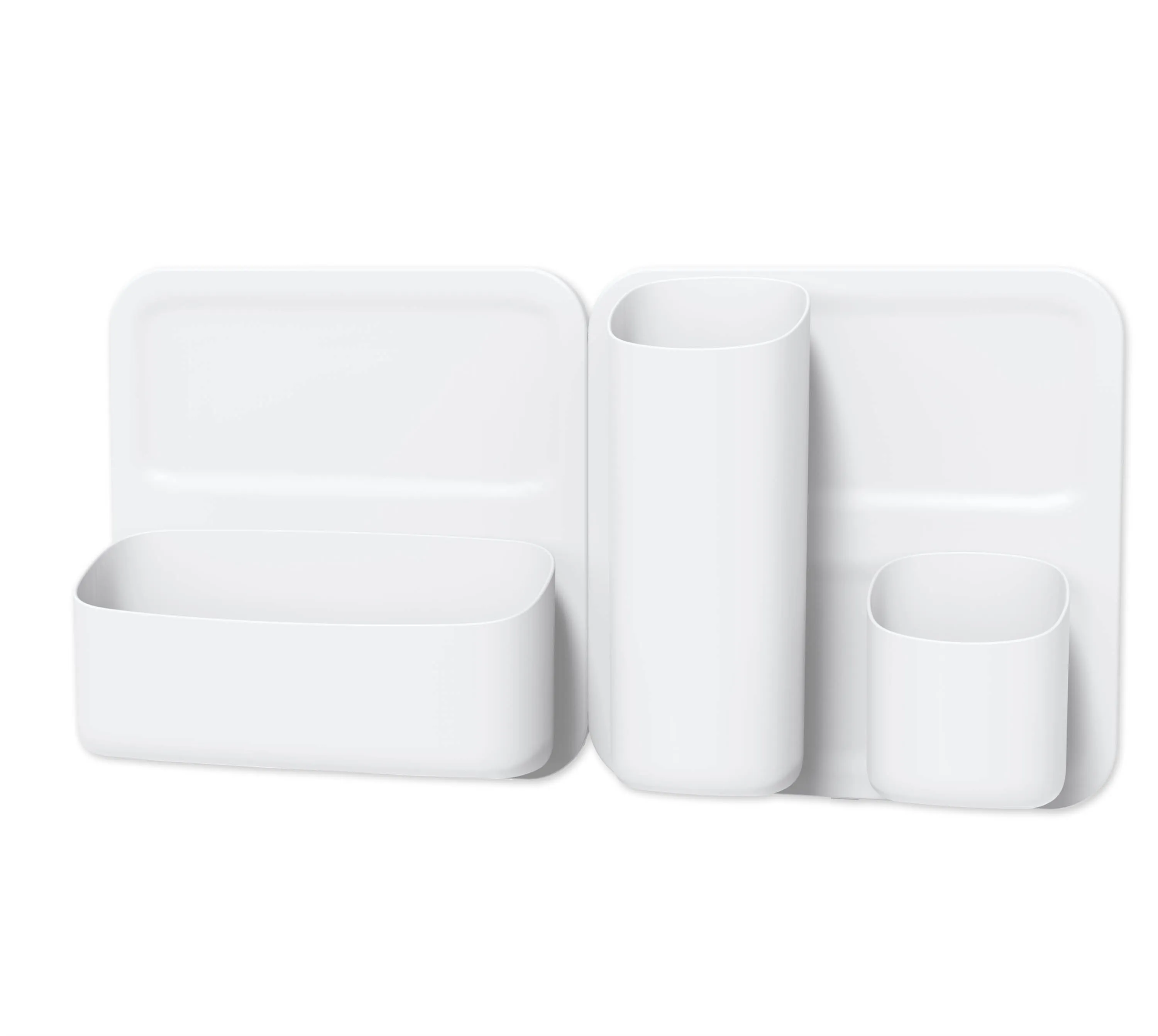 Perch White Magnetic Wall Storage System (5-Piece Set)