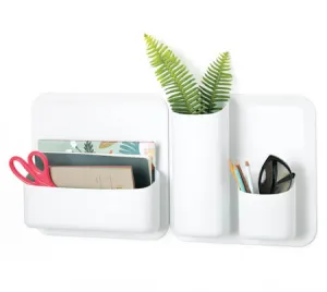 Perch White Magnetic Wall Storage System (5-Piece Set)