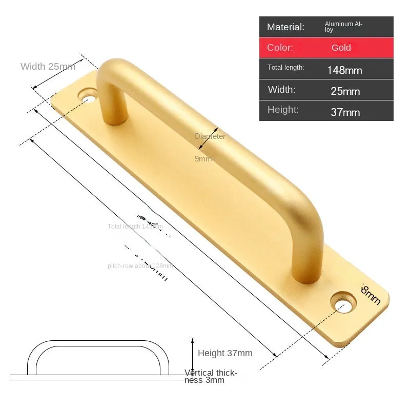 Punch-free door and window handle balcony sliding door sliding door handle aluminum alloy