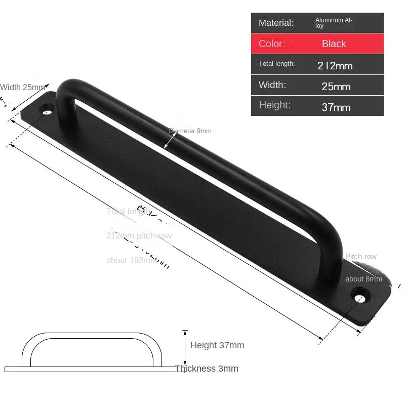 Punch-free door and window handle balcony sliding door sliding door handle aluminum alloy