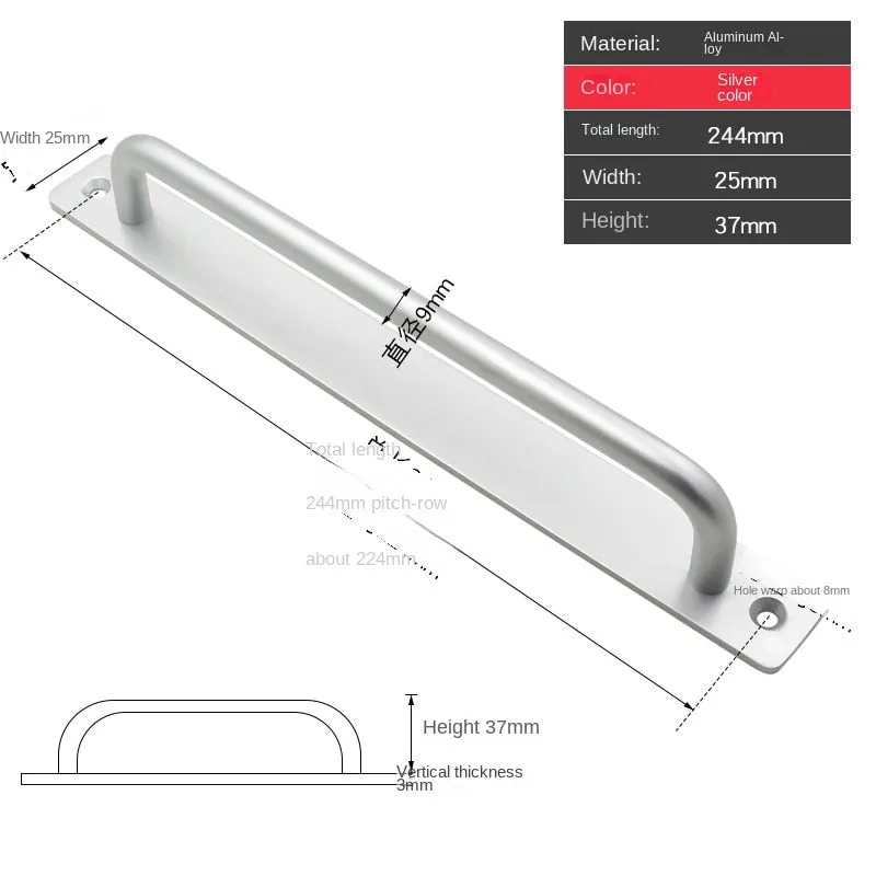 Punch-free door and window handle balcony sliding door sliding door handle aluminum alloy