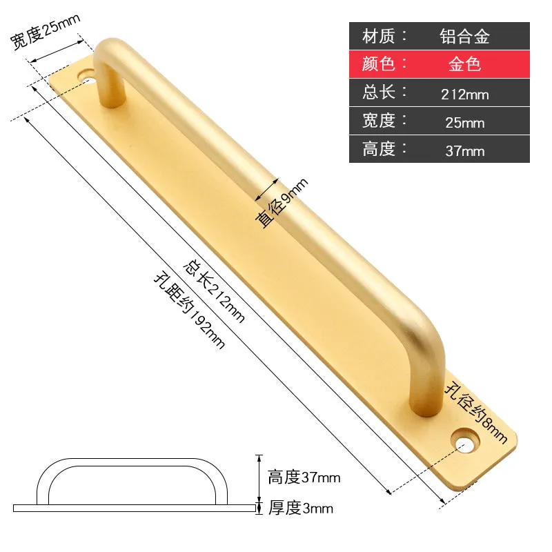 Punch-free door and window handle balcony sliding door sliding door handle aluminum alloy