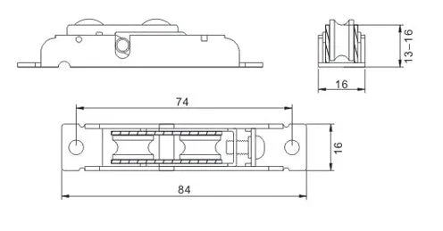 Sliding door roller - suits double glazed suit - imported