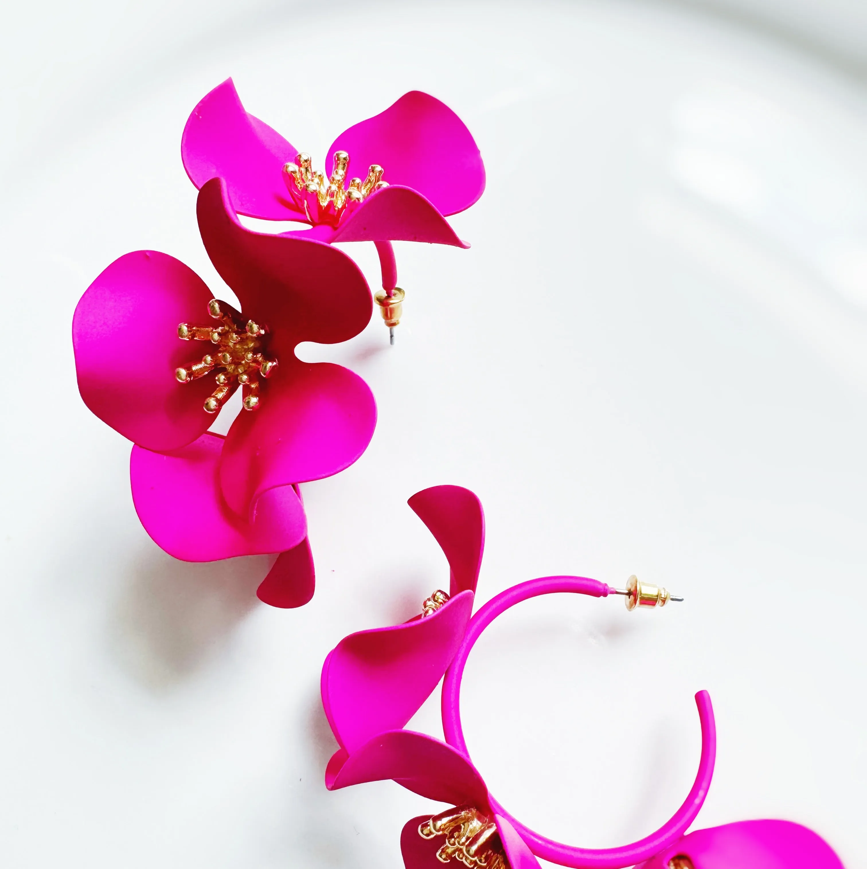 Summer Storm Pink Hoop Earrings