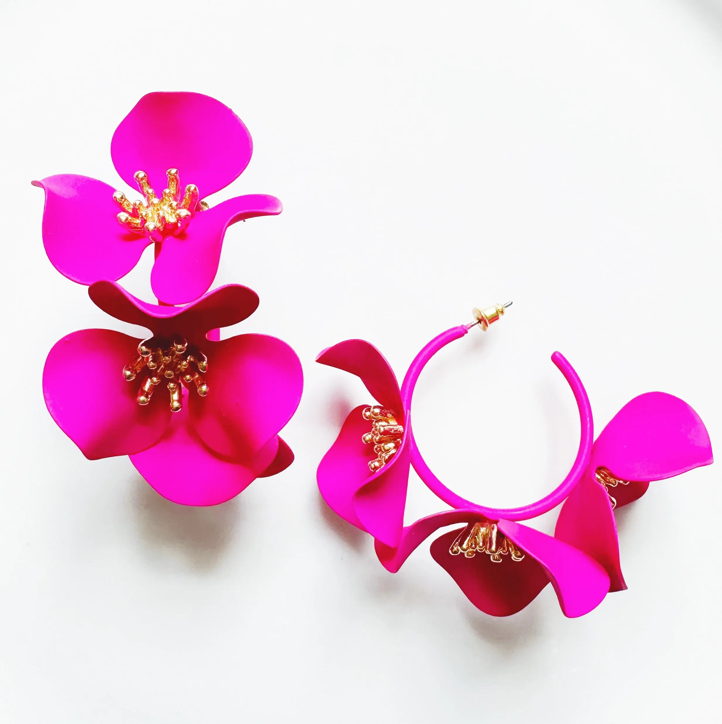 Summer Storm Pink Hoop Earrings