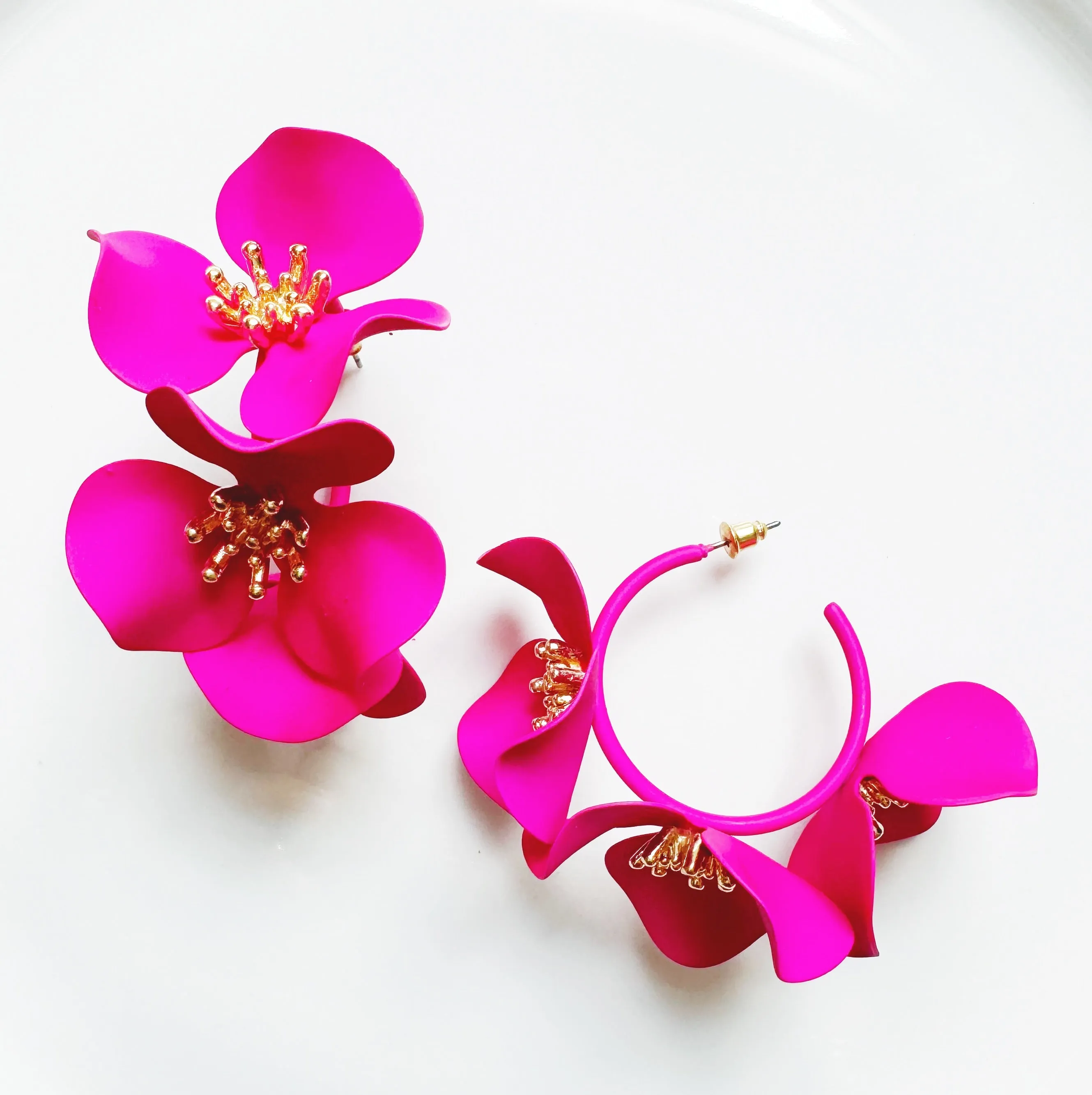 Summer Storm Pink Hoop Earrings