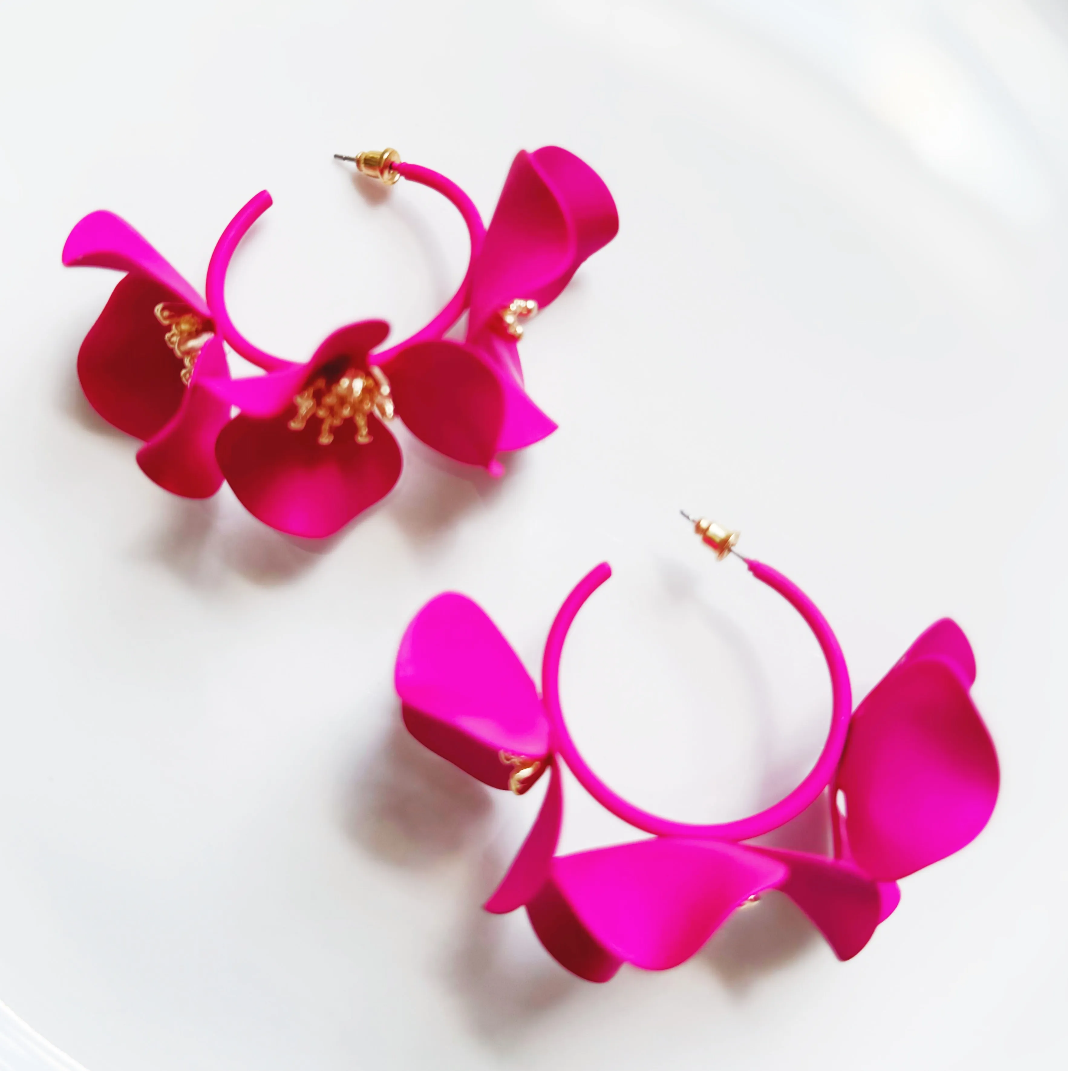 Summer Storm Pink Hoop Earrings