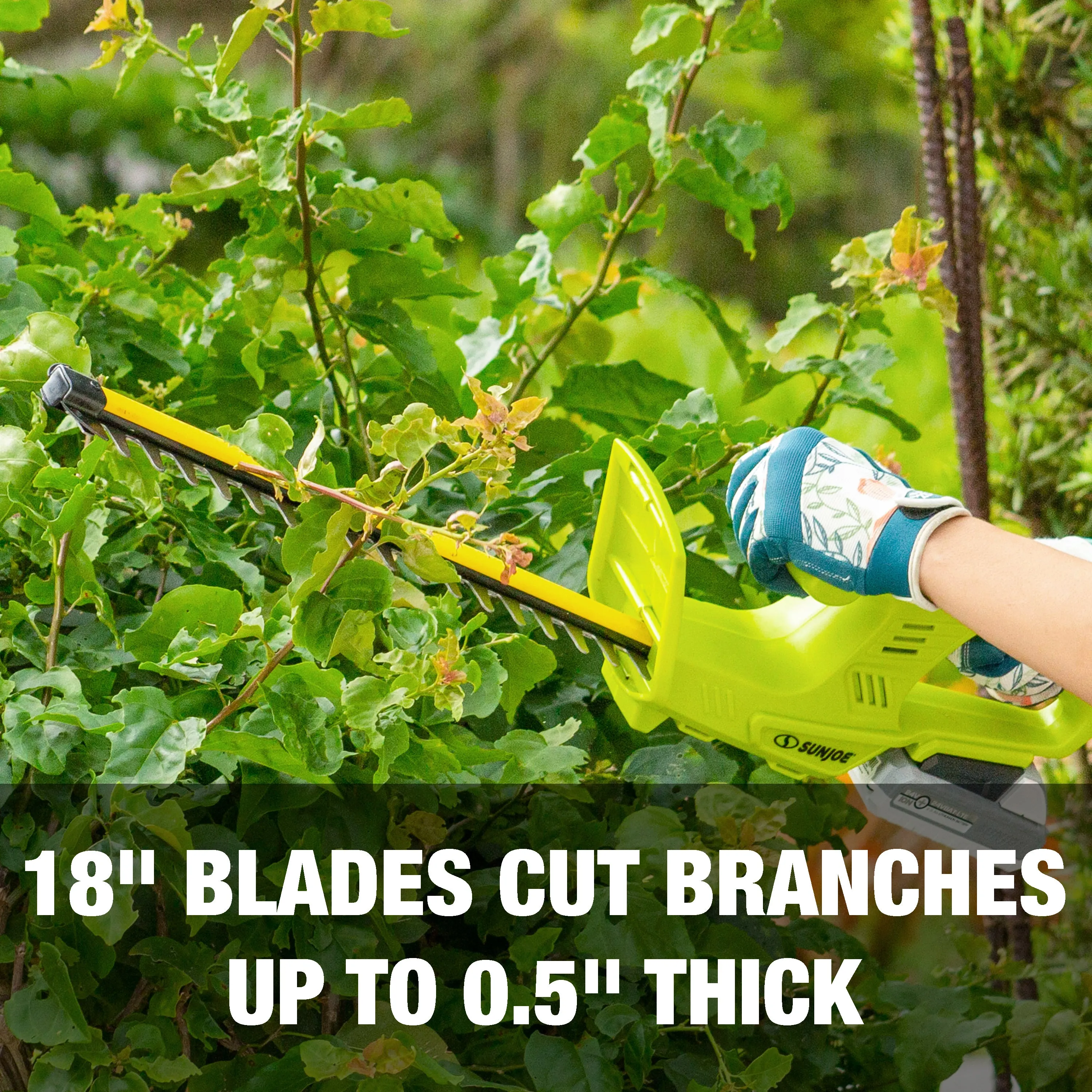 Sun Joe 24V-HT18-CT 24-Volt IONMAX Cordless Handheld Hedge Trimmer | 5/8" | Tool Only