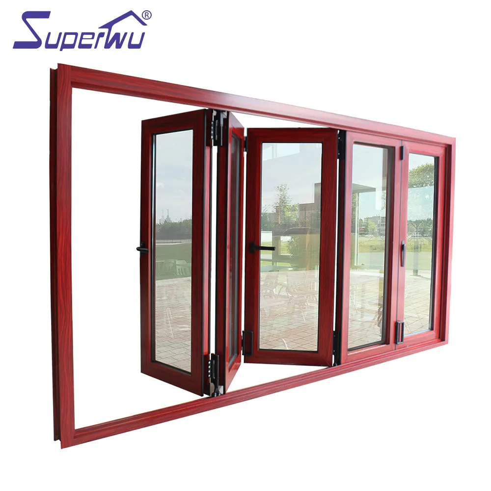 Superwu hurrican proof high quality bifolding window Factory wholesale bifold window aluminium door window manufacturer