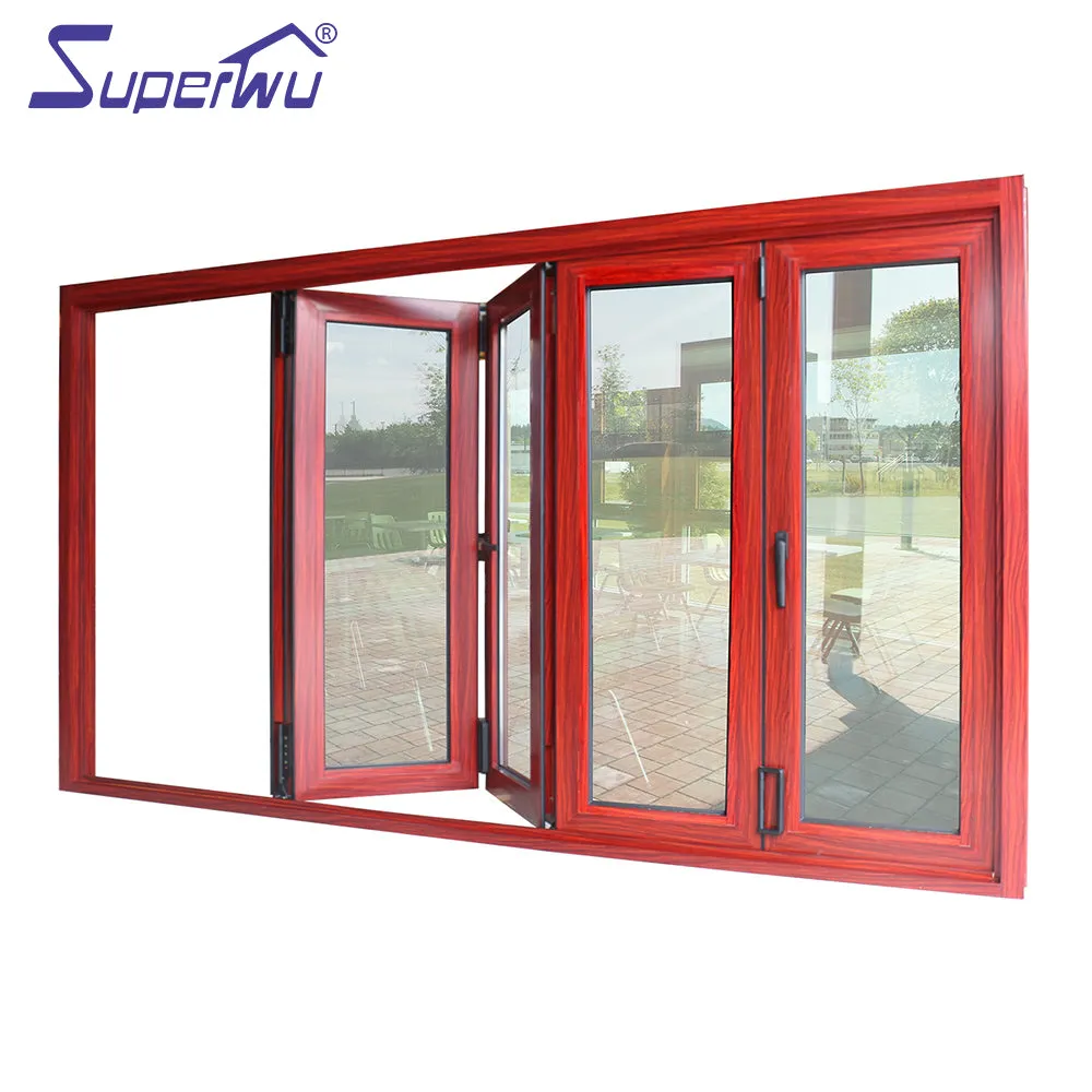 Superwu hurrican proof high quality bifolding window Factory wholesale bifold window aluminium door window manufacturer