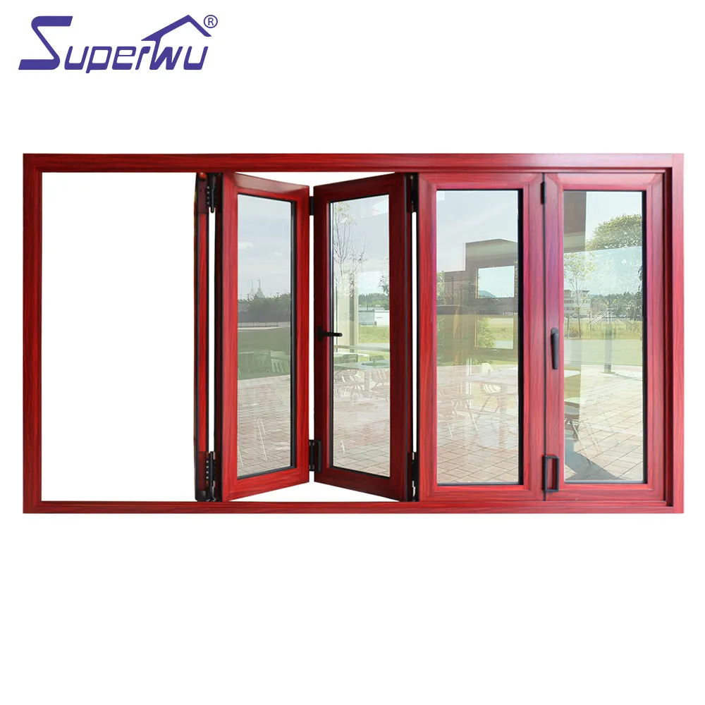 Superwu hurrican proof high quality bifolding window Factory wholesale bifold window aluminium door window manufacturer