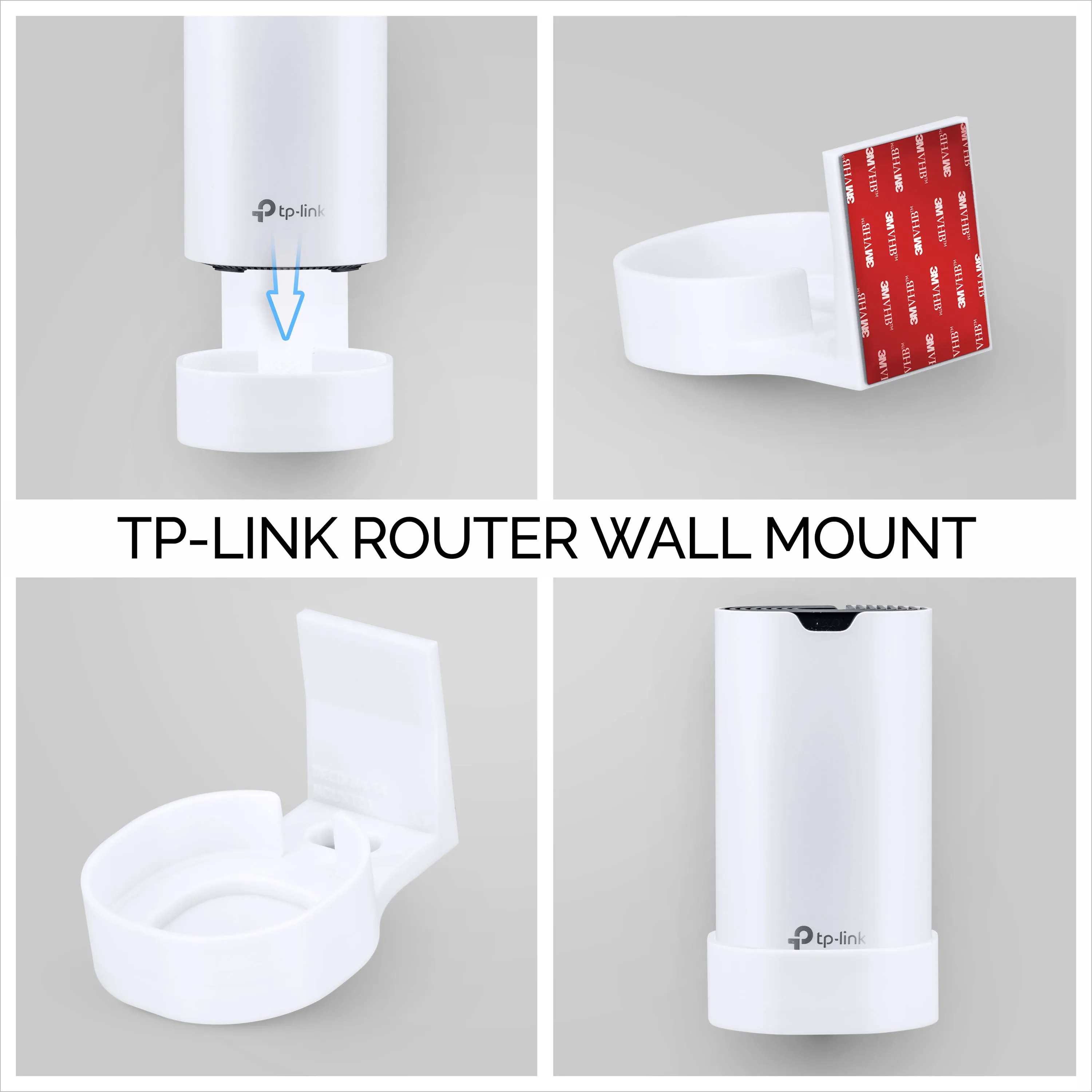 TP-link Deco M4 & S4 Adhesive Wall Mount Holder - No Screws, Easy to Install